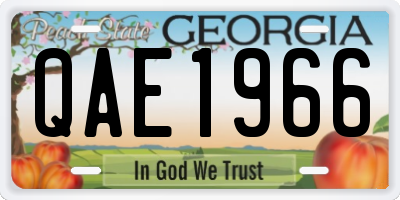 GA license plate QAE1966