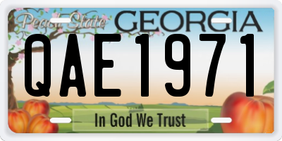 GA license plate QAE1971