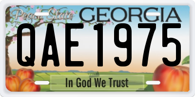 GA license plate QAE1975