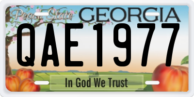 GA license plate QAE1977