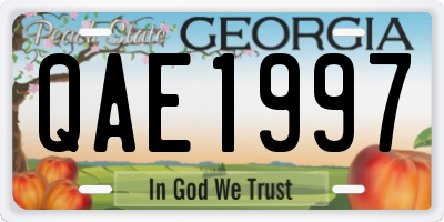 GA license plate QAE1997