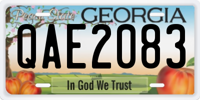 GA license plate QAE2083