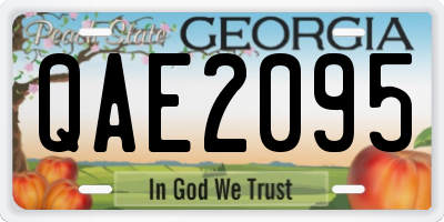 GA license plate QAE2095