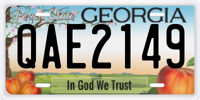 GA license plate QAE2149