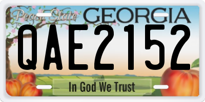 GA license plate QAE2152