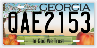 GA license plate QAE2153