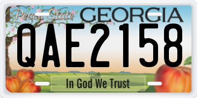 GA license plate QAE2158