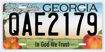 GA license plate QAE2179