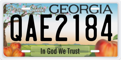 GA license plate QAE2184