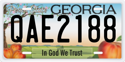 GA license plate QAE2188