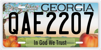 GA license plate QAE2207