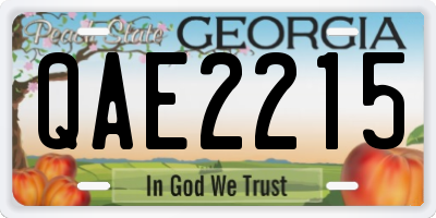 GA license plate QAE2215