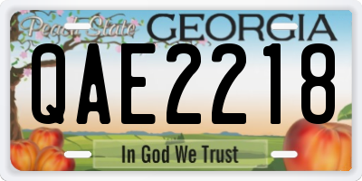 GA license plate QAE2218