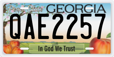 GA license plate QAE2257