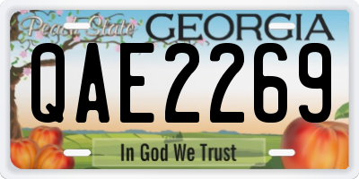 GA license plate QAE2269