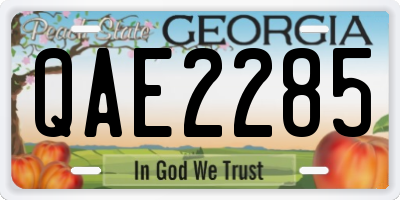 GA license plate QAE2285
