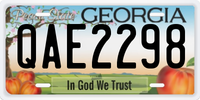 GA license plate QAE2298