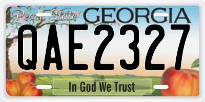 GA license plate QAE2327