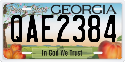 GA license plate QAE2384