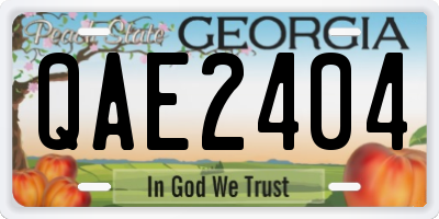 GA license plate QAE2404