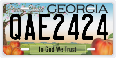 GA license plate QAE2424