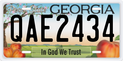 GA license plate QAE2434