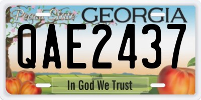 GA license plate QAE2437