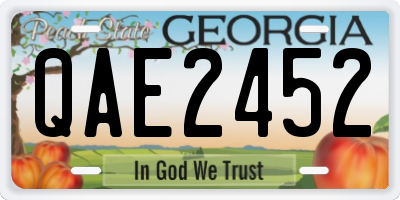 GA license plate QAE2452