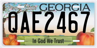 GA license plate QAE2467