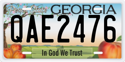 GA license plate QAE2476