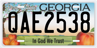 GA license plate QAE2538