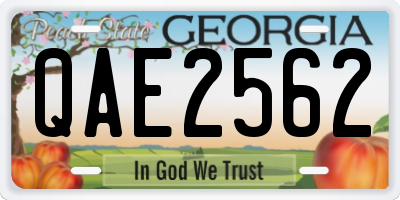 GA license plate QAE2562