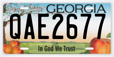GA license plate QAE2677