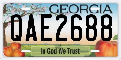 GA license plate QAE2688