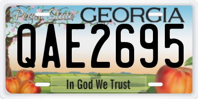 GA license plate QAE2695