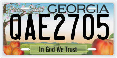 GA license plate QAE2705