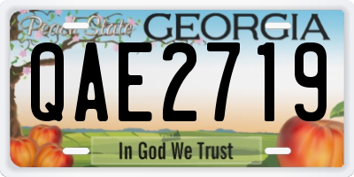 GA license plate QAE2719