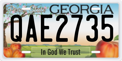 GA license plate QAE2735