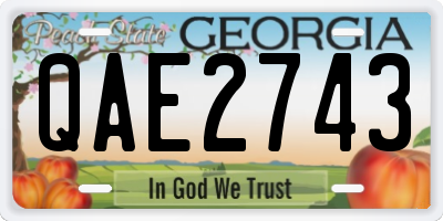 GA license plate QAE2743