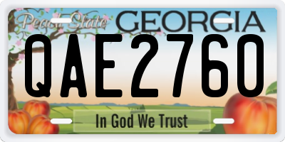 GA license plate QAE2760