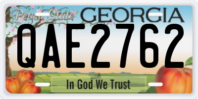 GA license plate QAE2762
