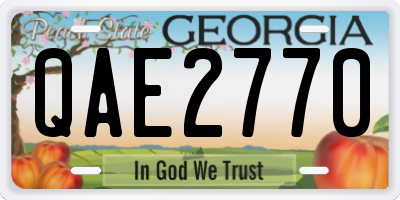 GA license plate QAE2770