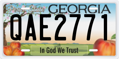 GA license plate QAE2771