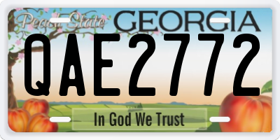 GA license plate QAE2772