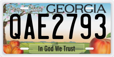 GA license plate QAE2793