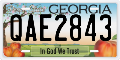 GA license plate QAE2843