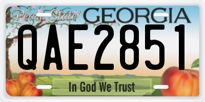 GA license plate QAE2851
