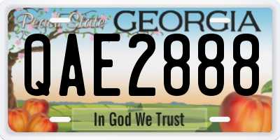 GA license plate QAE2888