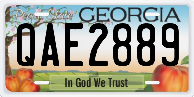 GA license plate QAE2889