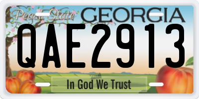 GA license plate QAE2913